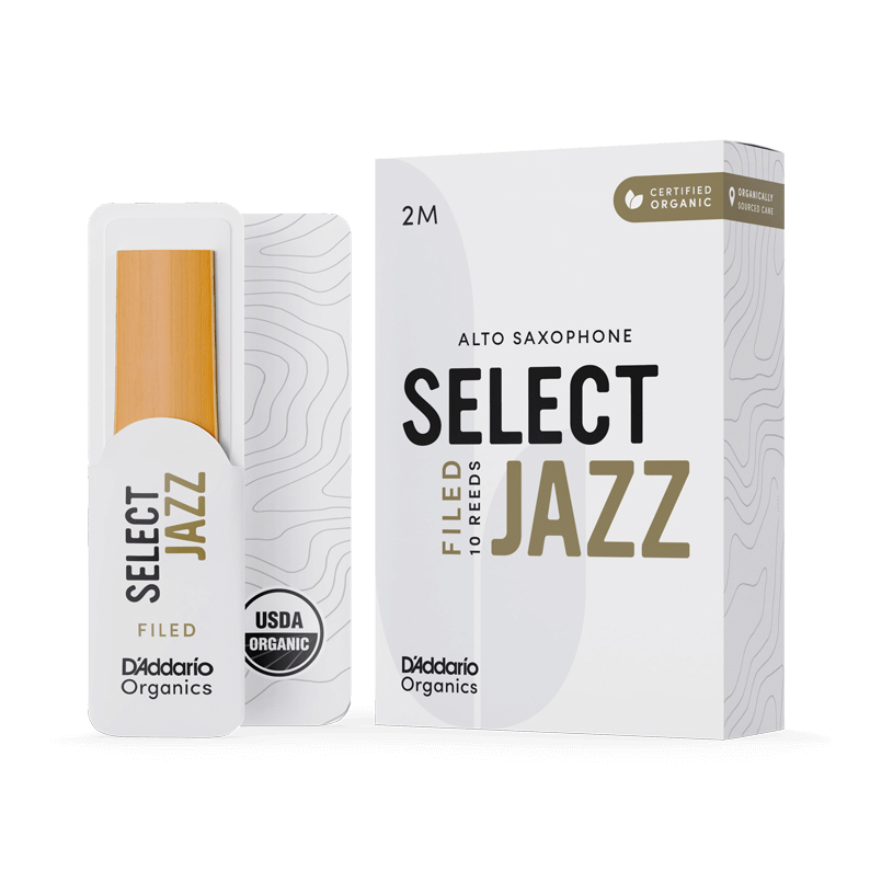 D'Addario Organic Select Jazz Filed Alto Sax Reed 2M 10-Unit Pack