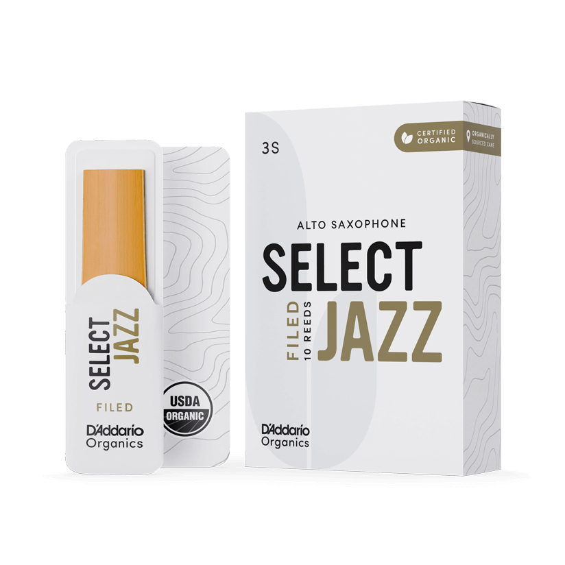 D'Addario Organic Select Jazz Filed Alto Sax Reed 3S 10-Unit Pack