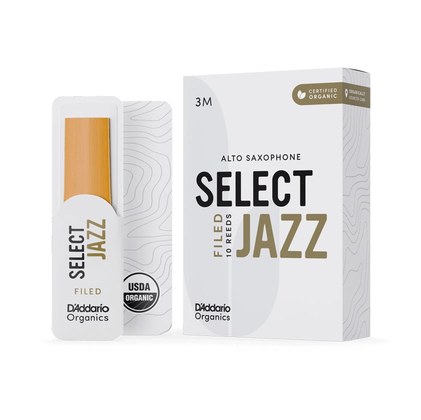 Palheta Sax Alto 3M D'Addario Organic Select Jazz Filed Cx 10-Un