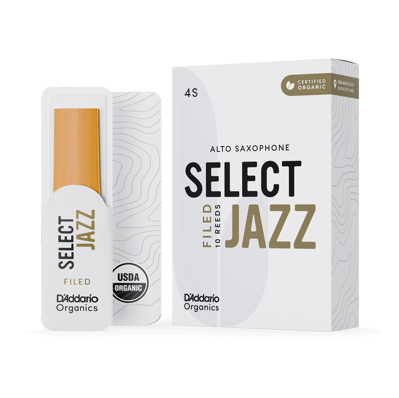 D'Addario Organic Select Jazz Filed Alto Sax Reed 4S 10-Unit Pack