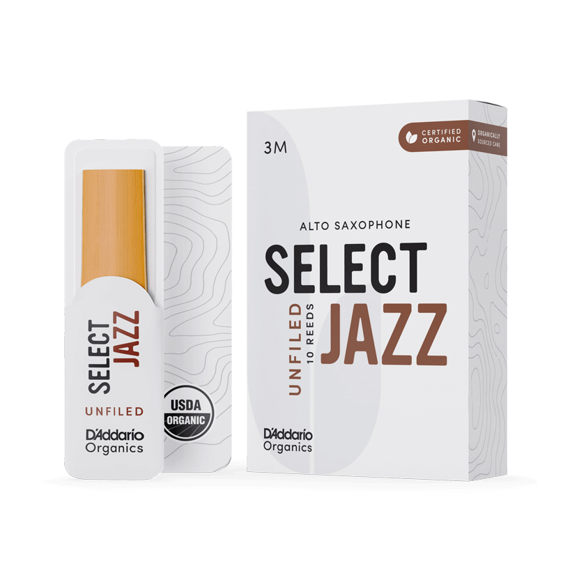 D'Addario Organic Select Jazz Unfiled Alto Sax Reed 3M 10-Unit Pack