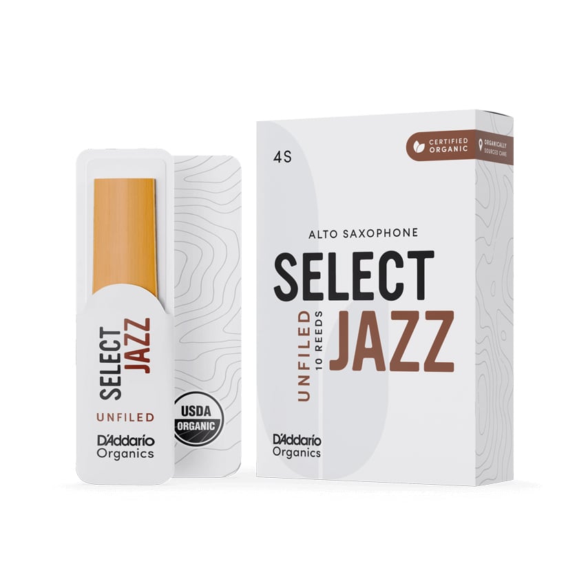 D'Addario Organic Select Jazz Unfiled 10-Unit Pack Alto Sax Reed 4S
