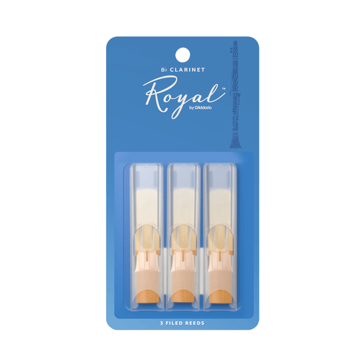 D'Addario Royal Filed 2.5 Bb Clarinet Reed 3-Unit Pack