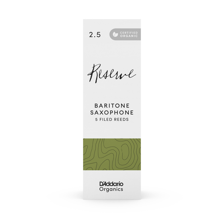 D'Addario Organic Reserve 2.5 Baritone Sax Reed 5-Unit Pack
