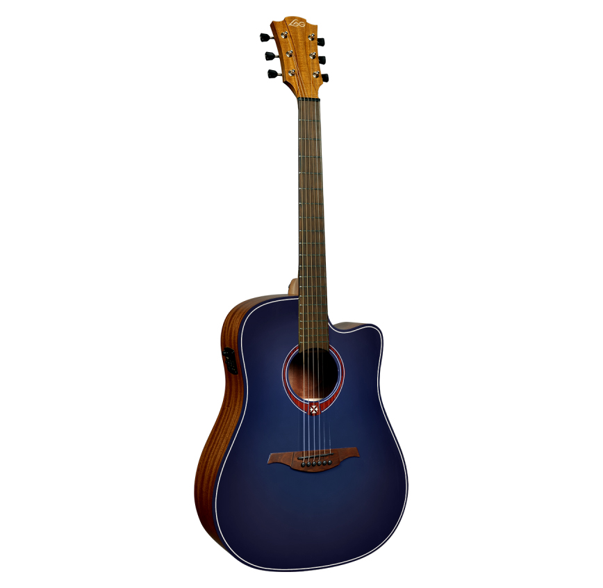 Lâg T-BLUE-DCE Dreadnought Cutaway Blue Burst