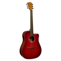 Lâg T-RED-DCE Dreadnought Cutaway Red Burst