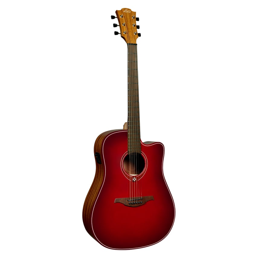 Lâg T-RED-DCE Dreadnought Cutaway Red Burst