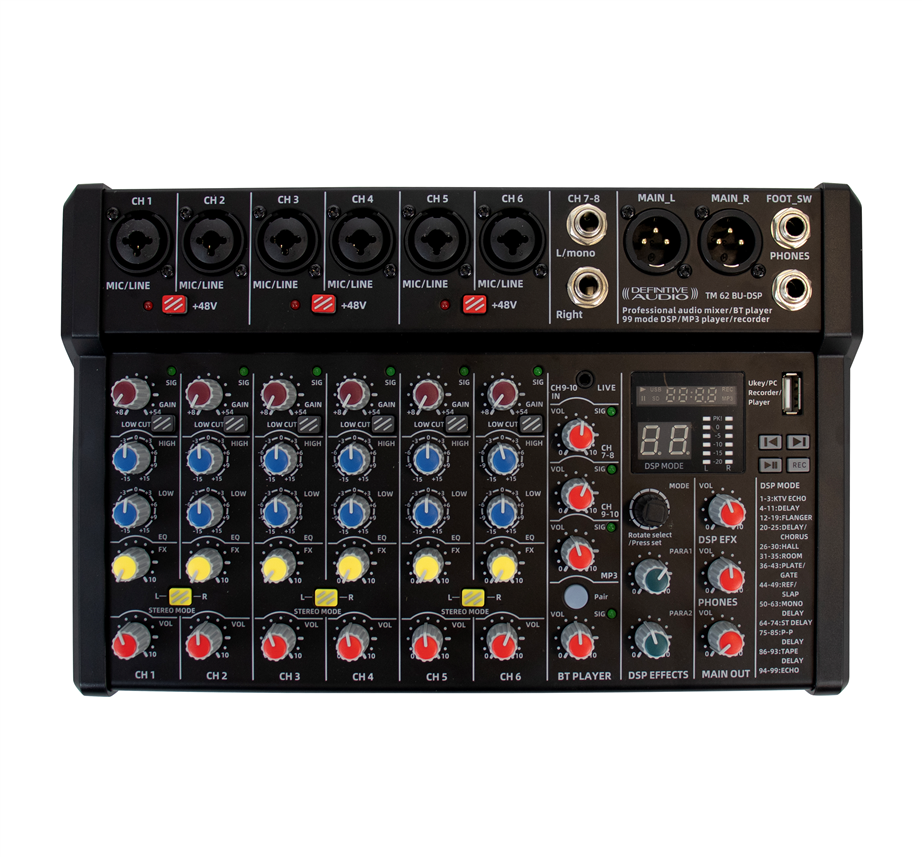 Mesa de Mistura Definitive Audio TM 62 BU-DSP