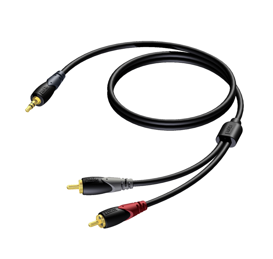 Procab CLA711/20 JackSt3.5M x 2xRcaM 20mt Cable