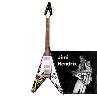 Epiphone Jimi Hendrix Love Drops Flying V Ebony | Ludimusic