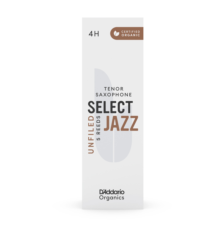 Palheta Sax Tenor 4H D'Addario Organic Select Jazz Unfiled Cx 5-Un