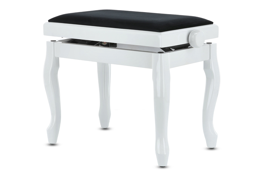 Gewa Deluxe Classic Polished White Piano bench