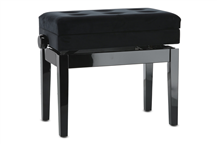 Gewa Deluxe Compartment Polished Black Piano bench