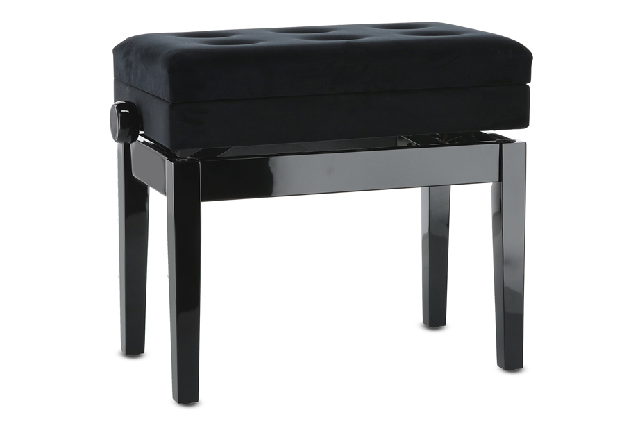 Gewa Deluxe Compartment Polished Black Piano bench