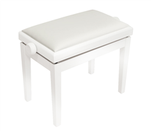 Gewa Deluxe Vinyl Polished White Piano bench
