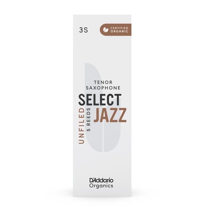 Caña Saxo Tenor 3S D'Addario Organic Select Jazz Unfiled Paq 5-Un