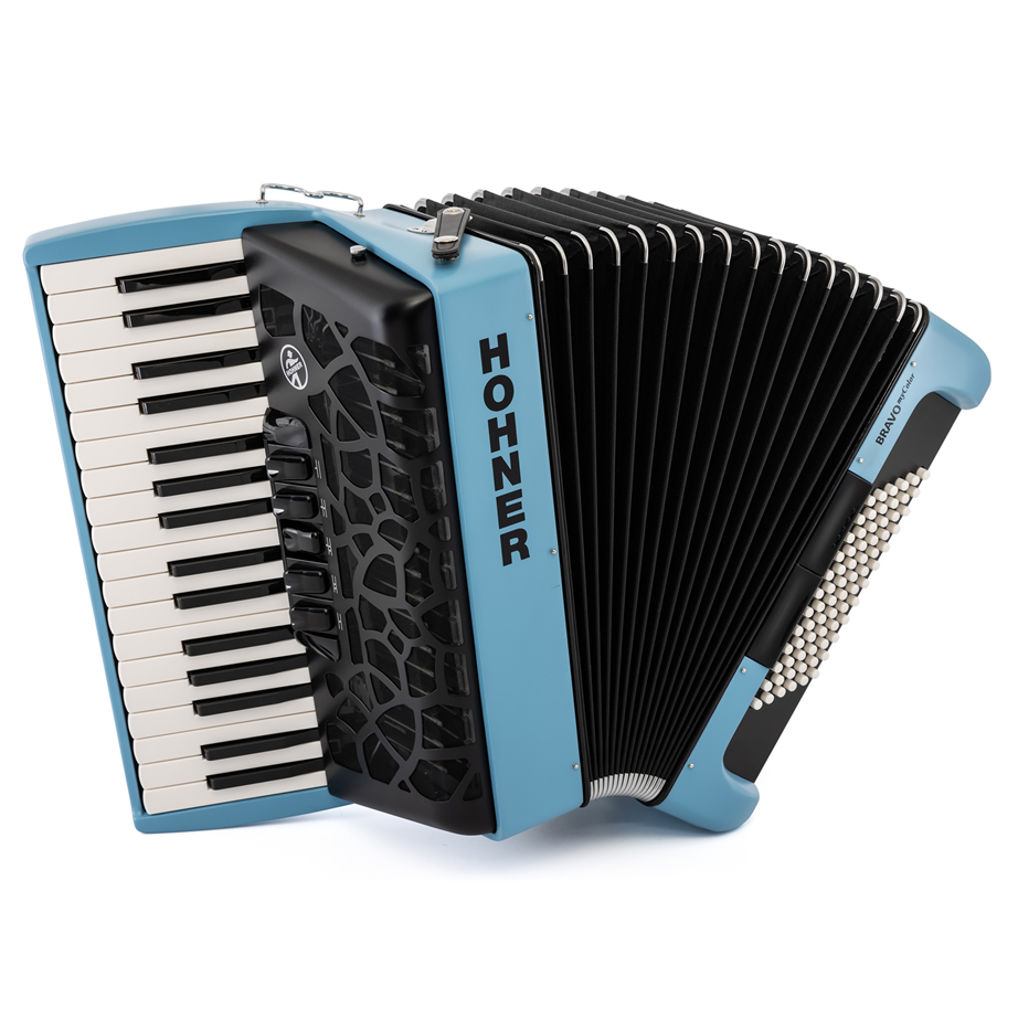 Acordeão de Teclas Hohner Bravo III 72 myColor Water Blue