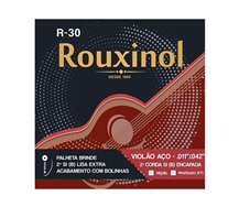 Jogo de Cordas Guitarra Acústica 011 Rouxinol R30 Si Revestido Si Liso