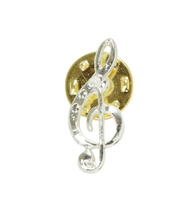 Adamastor 016 Silver-Plated Treble Clef Pin