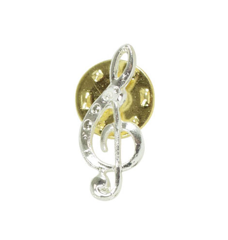 Adamastor 016 Silver-Plated Treble Clef Pin