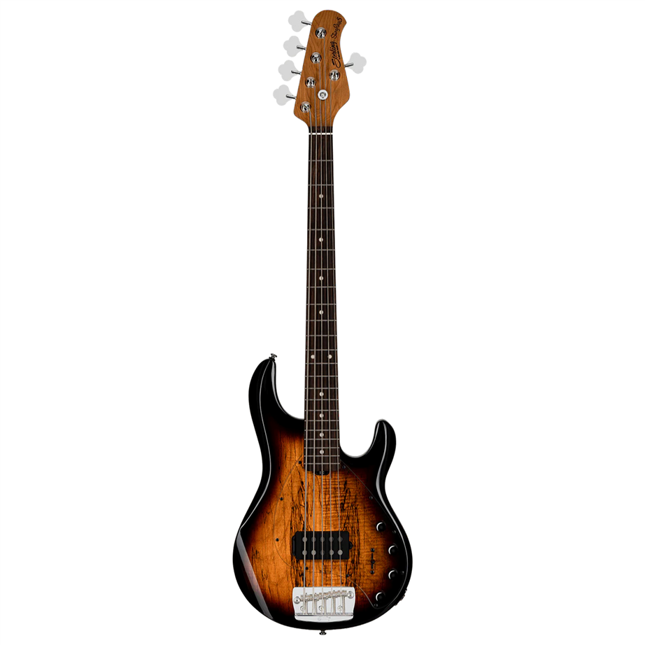 Sterling by MusicMan Stingray 5 RAY35 Spalted Maple 3-Tone Sunburst