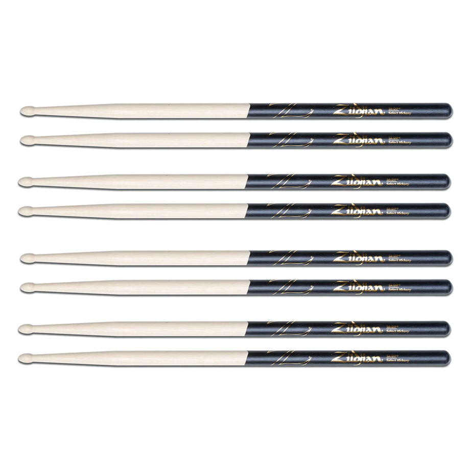Zildjian 5A Dip Drumsticks 4-Pack Towel+Drum Key