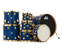 DW Collectors Satin Regal Blue Maple/Mahogany 7-piece Shell Pack
