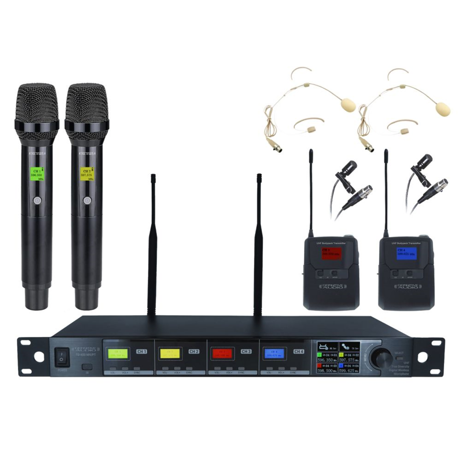 Definitive Audio TD 400 MH/PT 4 Channels Wireless Microphone System