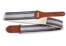 Taylor Academy Jacquard Leather Guitar Strap White/Brown
