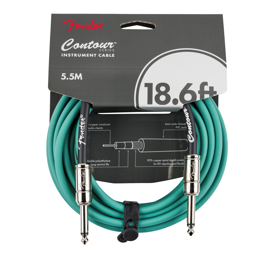 Fender Contour Series Cable Sherwood Green 18.6ft