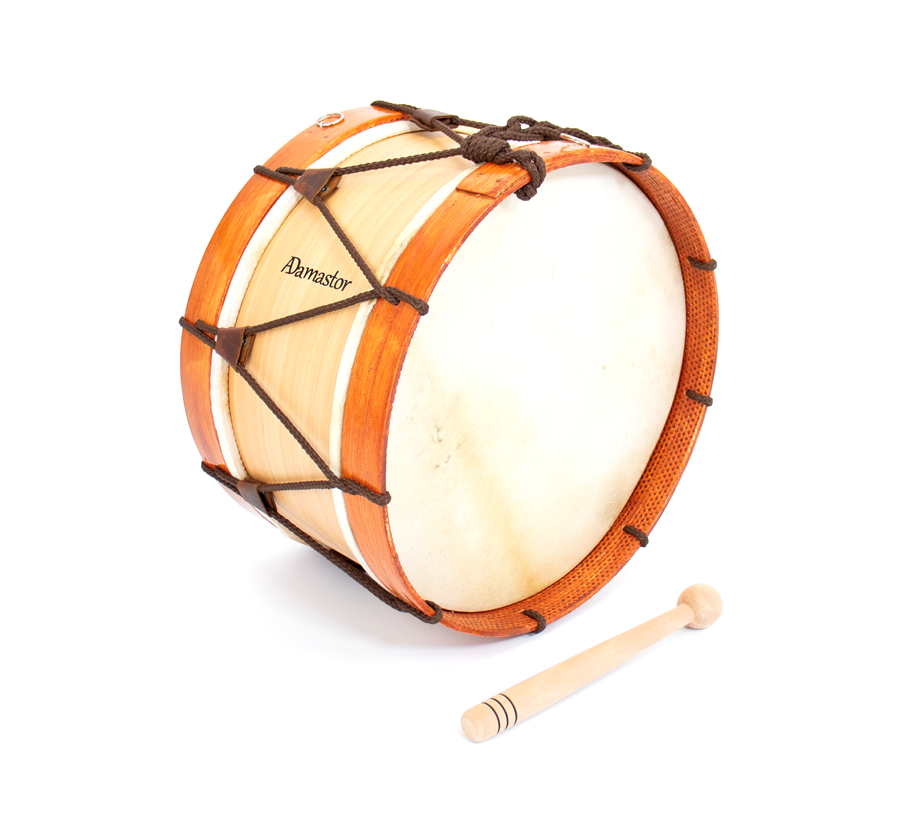 Bombo Tradicional Adamastor Nº4 Natural Claro/Aro Natural Escuro 38cm