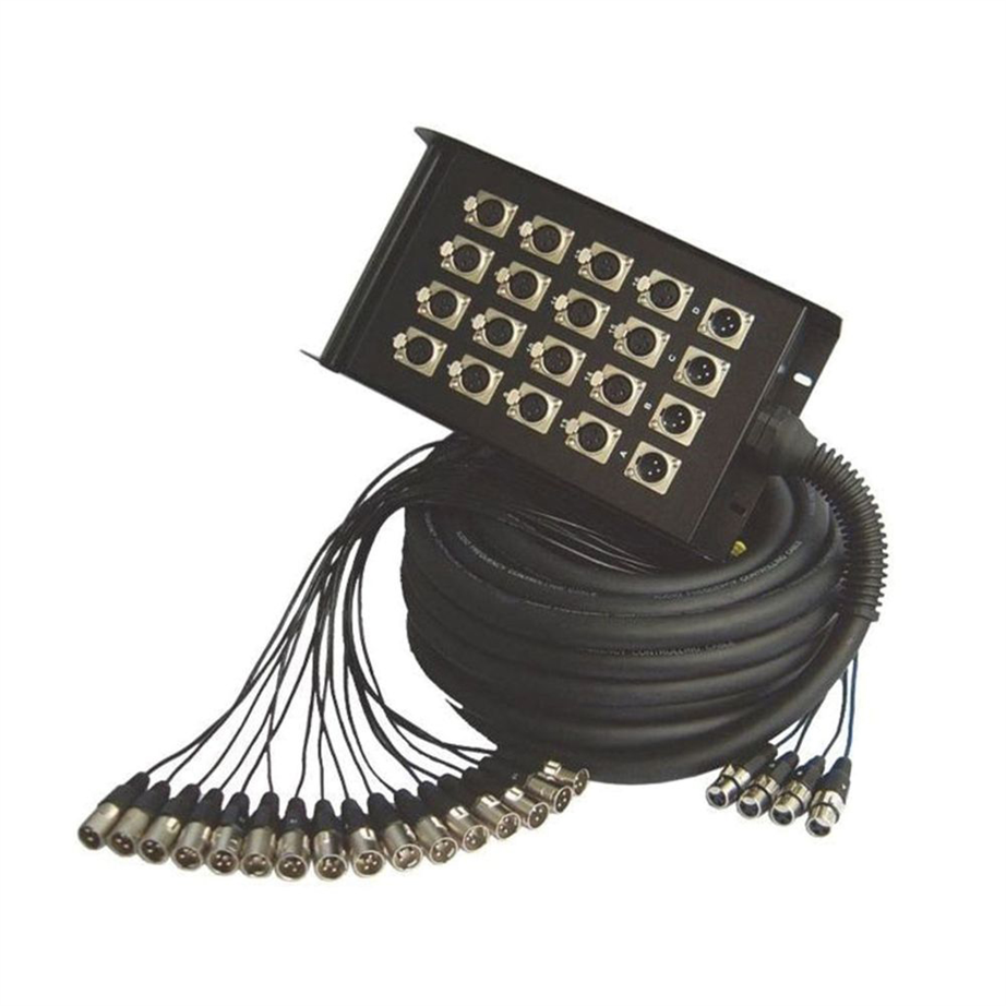 Cable Multicore PowerAcoustics 2088 20vias 50mts 16InXlr/4Out Negro