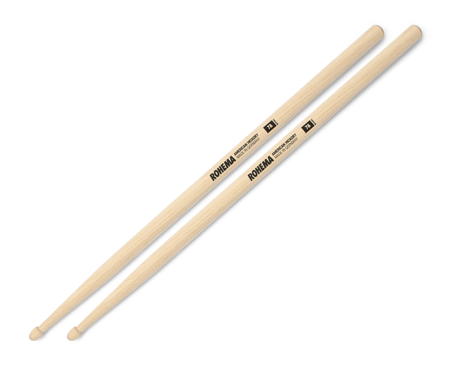 Rohema 7A Natural (Pair) Wooden Tip Drumsticks