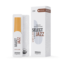 D'Addario Organic Select Jazz Unfiled Tenor Sax Reed 2M 5-Unit Pack