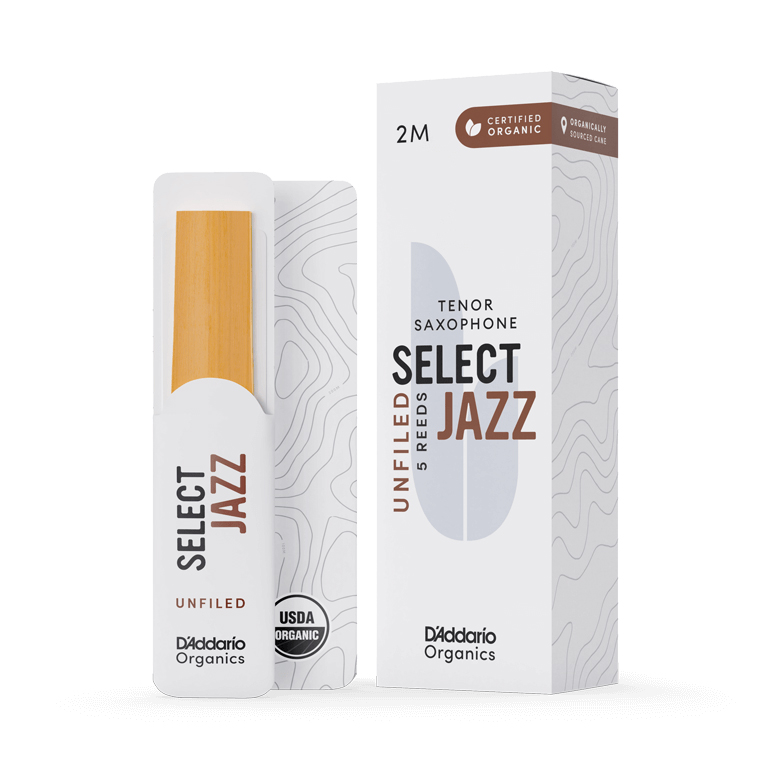 Caña Saxo Tenor 2M D'Addario Organic Select Jazz Unfiled Paq 5-Un