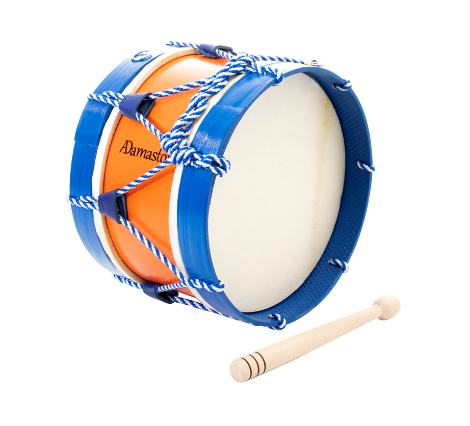 Bombo Tradicional Adamastor Nº1 Laranja/Aro Azul 28cm