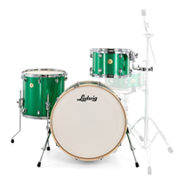 Ludwig Continental 3-Pc Shell Pack 24" Brass Drum Green Sparkle