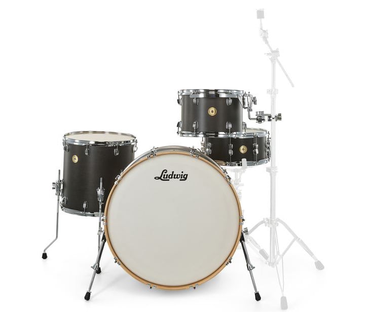 Ludwig Continental 4-Pc Shell Pack Satin Black
