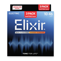 Elixir Nanoweb Nickel Plated Steel 010-046 (3 Pack) Electric Guitar String Pack