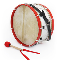 Bombo Adamastor Nº9 60cm Branco/Aro vermelho