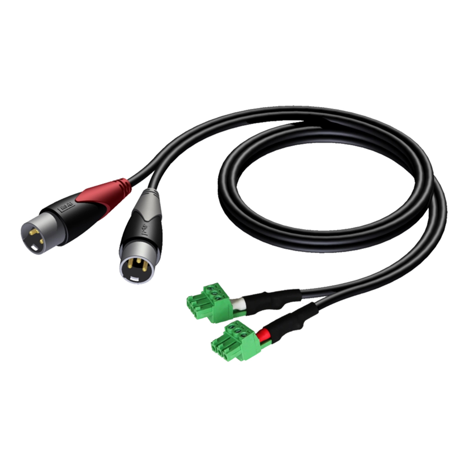 Procab CLA834/3 2xXlrM-2xterminal block (3p - 3.8) Cable