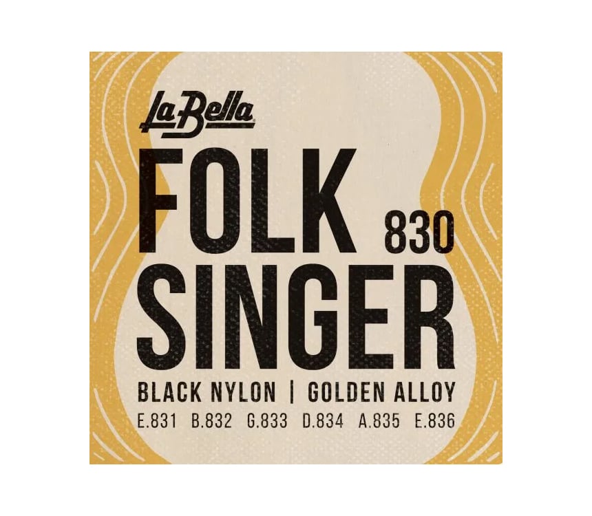 La Bella 830 Folksinger Black Nylon (Willie Nelson) Classical Guitar String Set