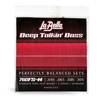 La Bella 760FS-M Deep Talkin Bass 045-105 Flat Wound Bass Guitar Strings