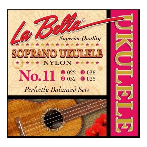 Jogo cordas Ukulele Soprano La Bella nº11 Clear Nylon