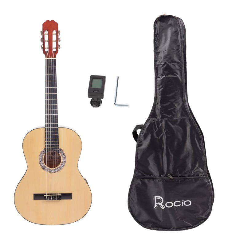 Pack de Guitarra Clássica Rocio CR34 3/4 Natural Com saco e afinador