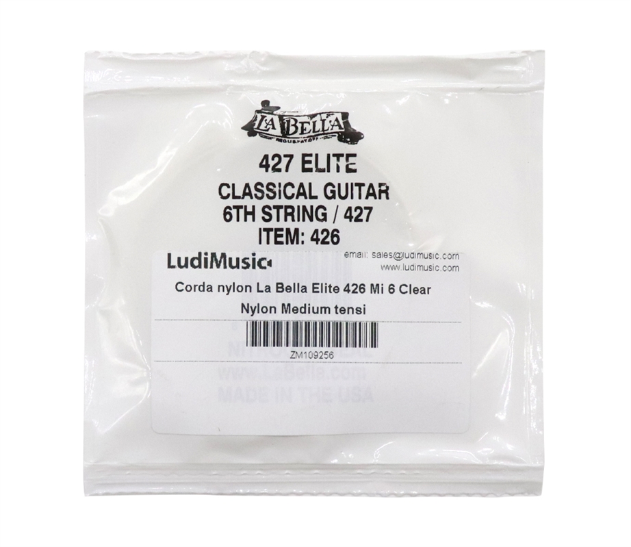 La Bella Elite 426 Mi 6 Clear Nylon Medium tension