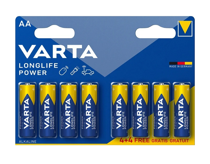 Pilha Alcalina Varta Longlife Power AA 4+4