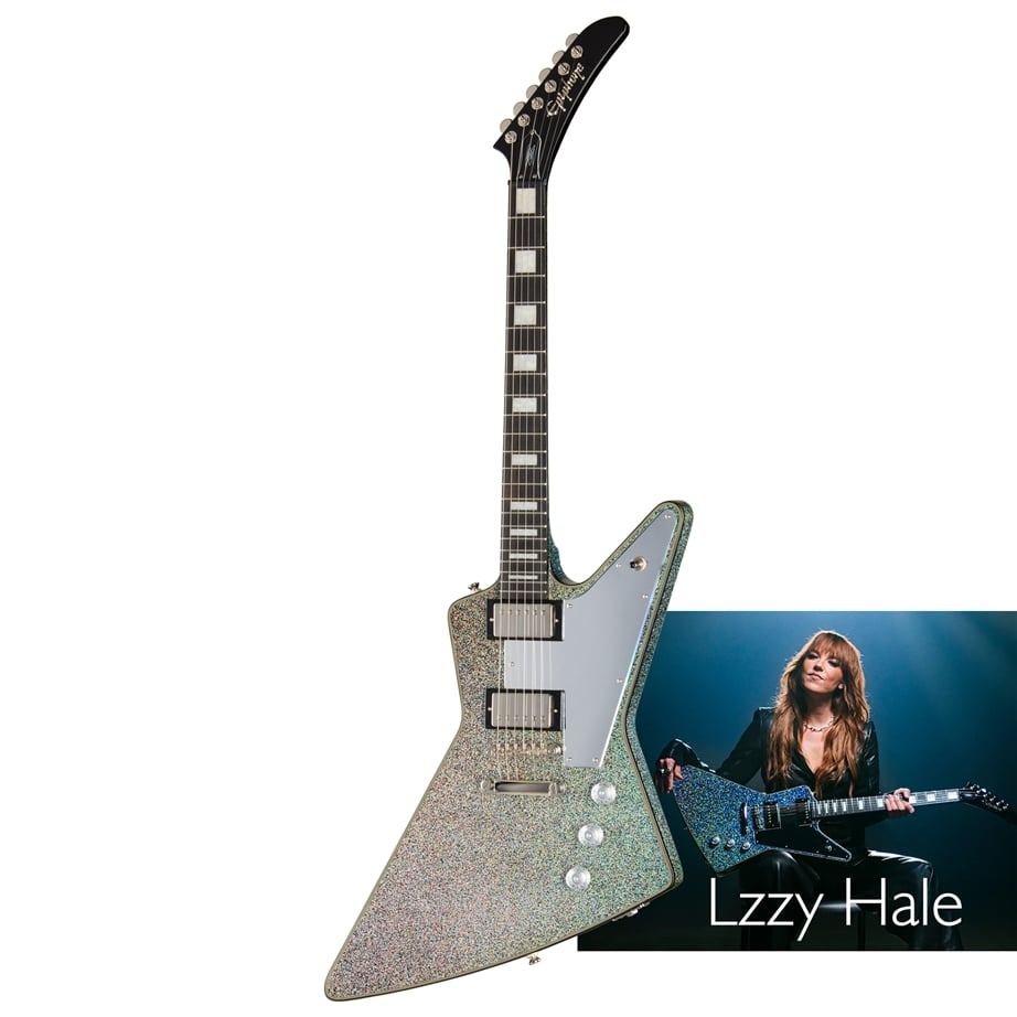 Epiphone Lzzy Hale Explorer Custom Black Diamond Holographic Sparkle