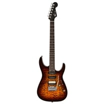 Charvel Pro-Mod Plus Dinky DK24 HSS 2PT EB QM Amber Tiger Eye