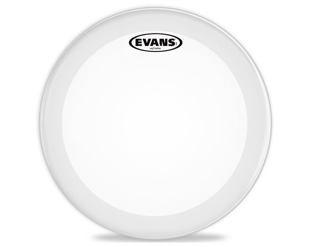 Parche para Bombo 22" Evans BD22GB3C EQ3 Frosted Blanco
